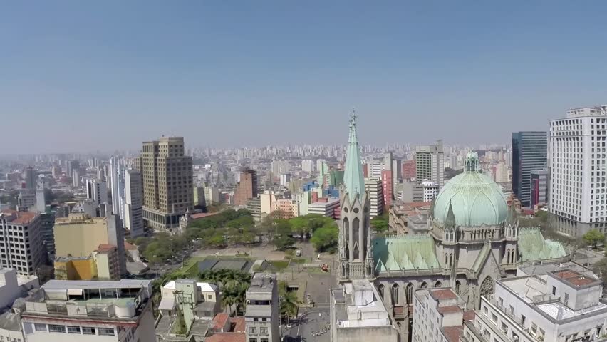 Aerial view from Catedral Da Se in Sao Paulo, Brazil