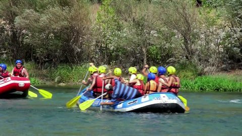 KOPRUCAY RIVER - SEPTEMBER 06:
Whitewater rafting along the Köprüçay river.
September 06, 2014 at Koprucay river, Belek, Turkey