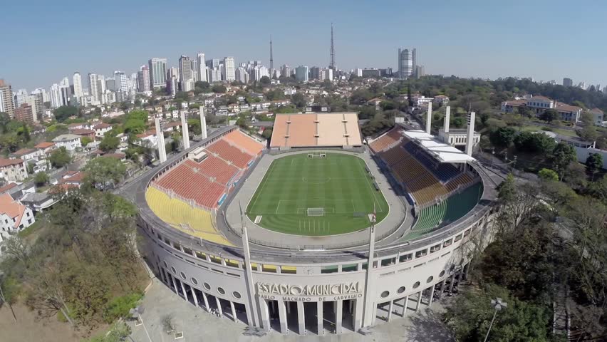 SAO PAULO, BRAZIL - CIRCA September 2014: Aerial View from Estadio Municipal Paulo Machado de Carvalho, also known as Estadio do Pacaembu