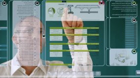 Technology - future computer technology concept. Businessman working with virtual display technology showing industrial technology parts -  industry 4.0 concept - Powered by Shutterstock - Get 15% off with code: PIKWIZARD15