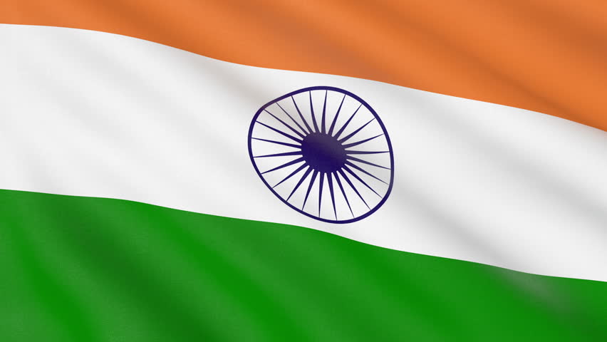 Flag of India Waving with Stock Footage Video (100