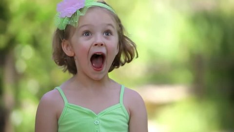 5 Year Old Little Girl Acts Very Surprised 