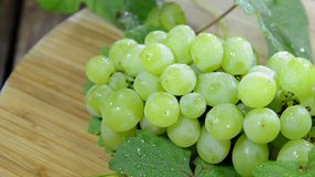 Portion of rotating Green Grapes (seamless loopable full HD video)