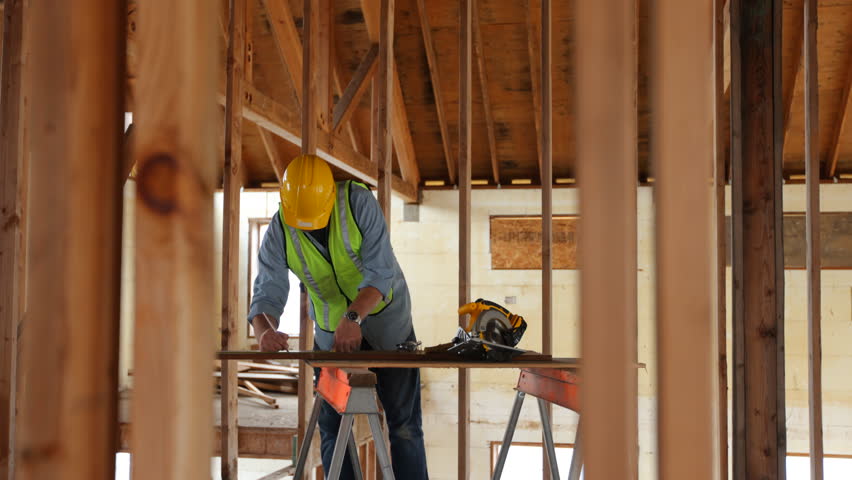Construction Worker Building Home Stock Footage Video (100% Royalty-free)  7333159 | Shutterstock