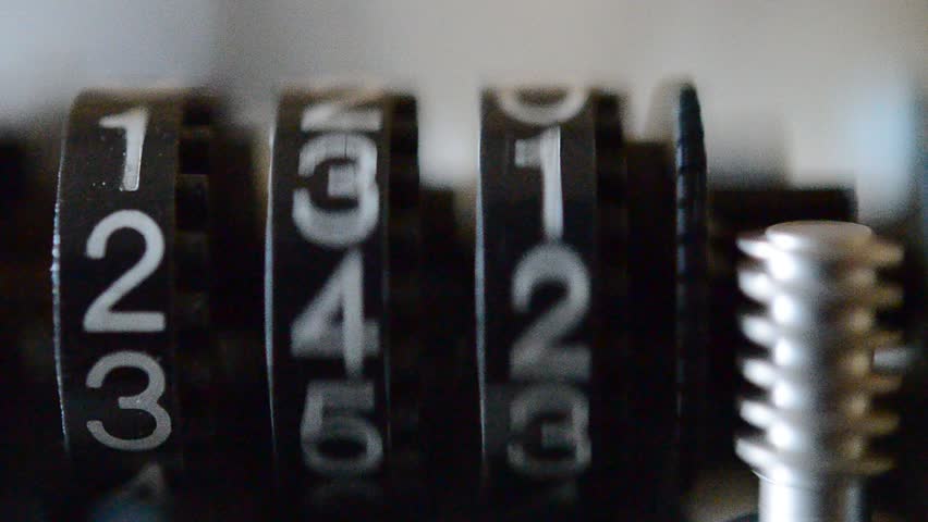 Old numbers counter mechanical gears Royalty-Free Stock Footage #7334017