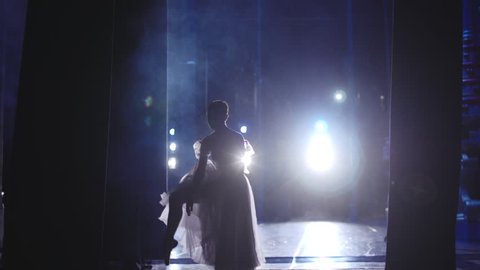 Stock video footage classical ballet ballerina backstage preparing