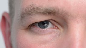 Closeup of human male eye. Full hd footage clip 1080