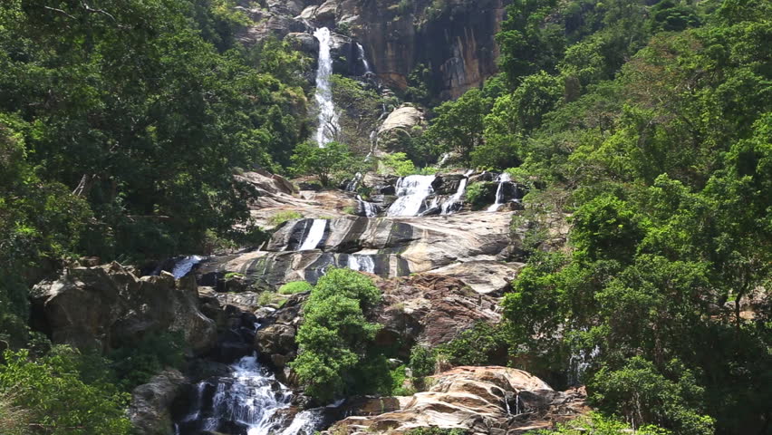 View of Ravana Falls in Ella. It currently ranks as one of the widest falls in the country.