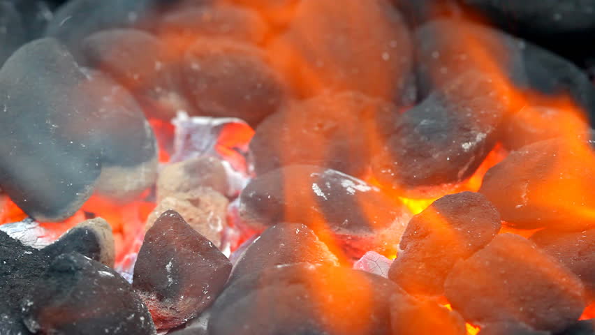 Fire with carbon coal for barbecue grill 06