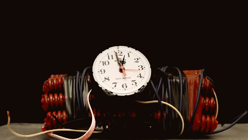 Defusing a time bomb by cutting a wire: it works! Slightly cartoonish style.

