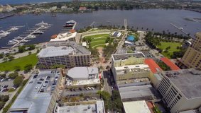 2.7k Aerial video of Downtown West Palm Beach and Waterfront Commons 2