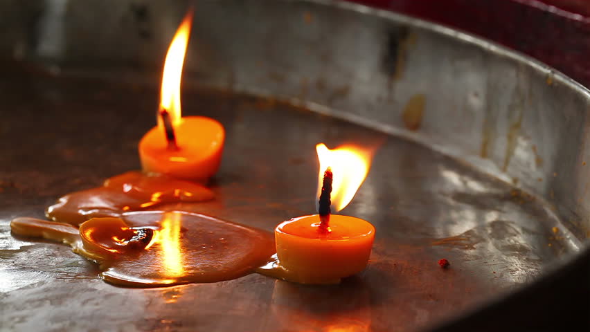 candle lighting on altar Stock Footage Video (100% Royalty-free