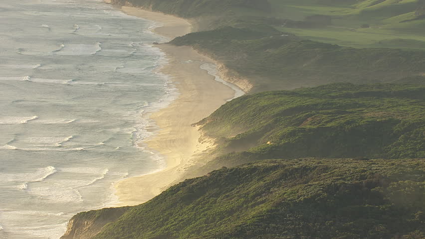 Gentle waves on the beach of Cape Otway in Great Otway National Park