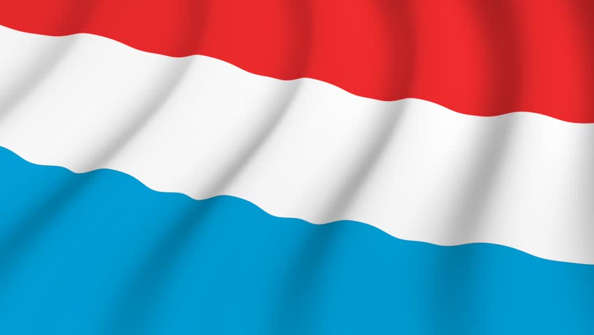 Waving national flag of Luxembourg