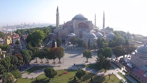 aerial istanbul turkey saint sophia hagia sophia ayasofya cami church mosque