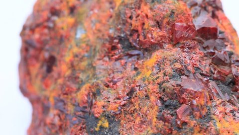 Closeup of red realgar crystals