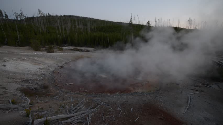 Norris Geyser Basin after Sunset Yellowstone National Park