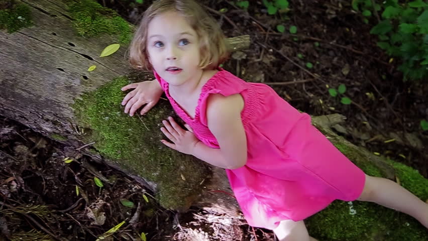 Birds-eye View of Little Girl Stock Footage Video (100% Royalty-free