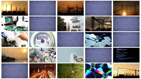 Industrial Multiscreen 25 Screens Static4k Stock Footage Video (100% ...