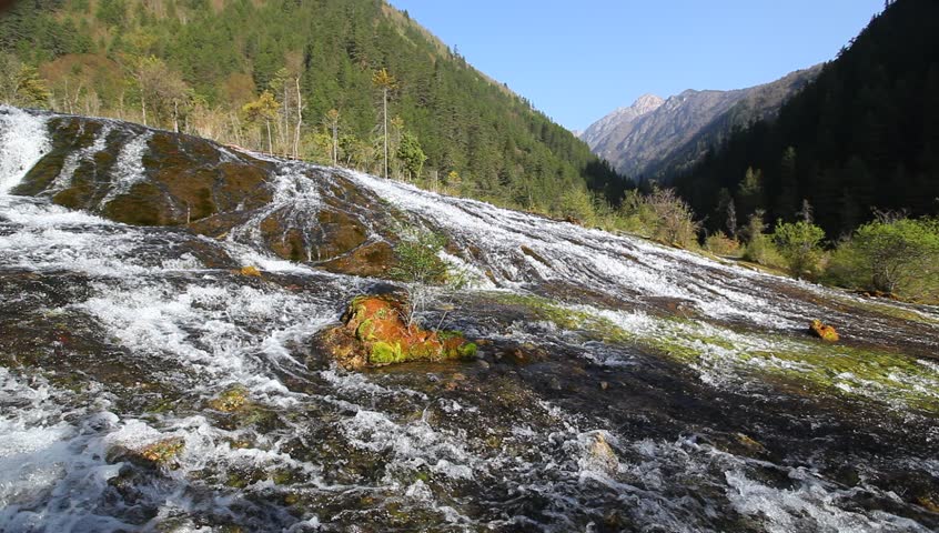 Waterfall in Jiuzhaigou Valley, Sichuan, China