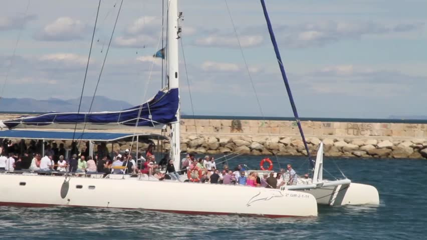 Touristic catamaran in Denia Alicante Spain