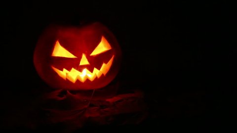 Halloween pumpkin at night