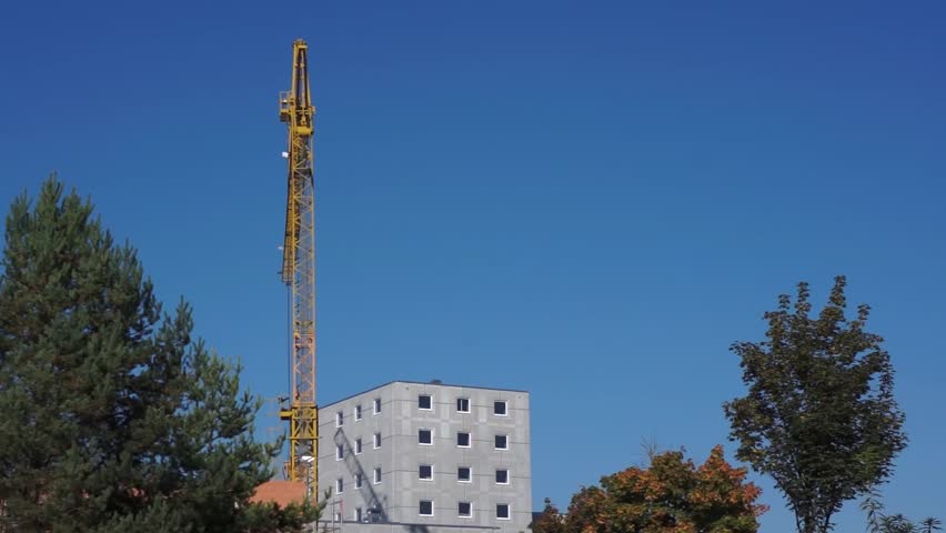 working construction crane