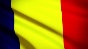 National flag of Chad waving in the wind - background animation for home videos, vacation movies, business presentation and DVD or Blu-ray disc menus