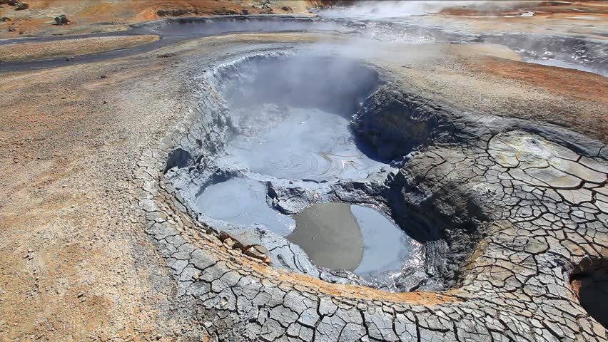 High Temperature Boiling Mud Fumarole Stock Footage Video (100% Royalty ...