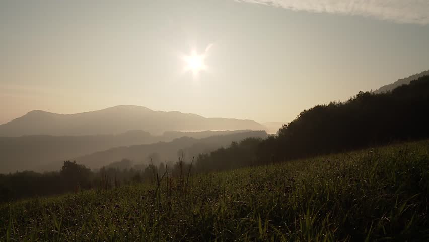 HD-Video-footage Landscape on the Swabian Alb (Region in Germany) in the morning