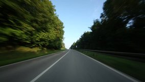 On-Board camera Video footage of Driving on the Swabian Alb in Germany in the morning