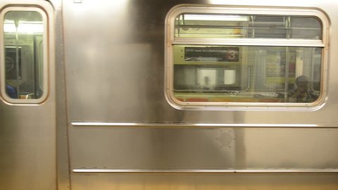 Subway-Train Moving in Manhattan New York, HD Video