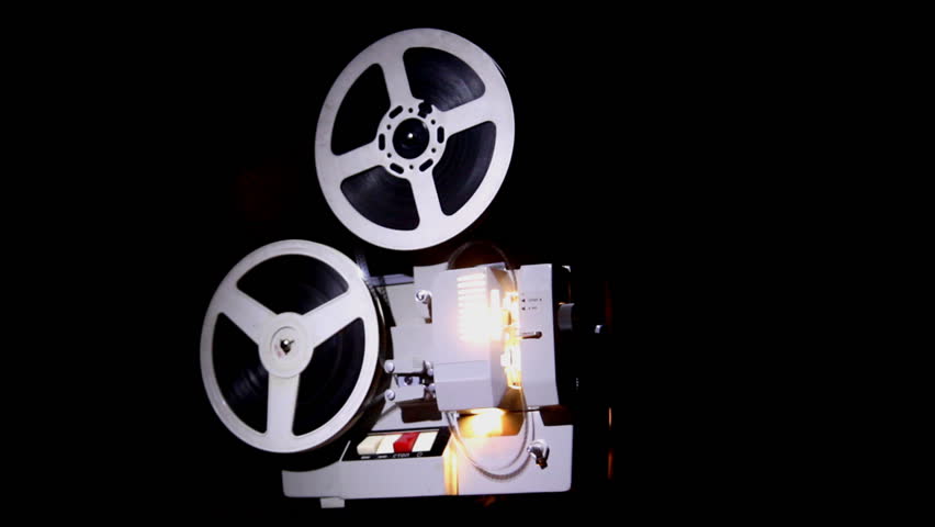 old projector showing film 