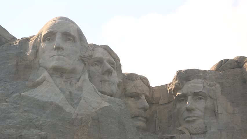 The Faces of the Four Presidents of Mount Rushmore Memorial