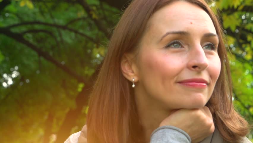 Beautiful Happy Middle Aged Woman Stock Footage Vid