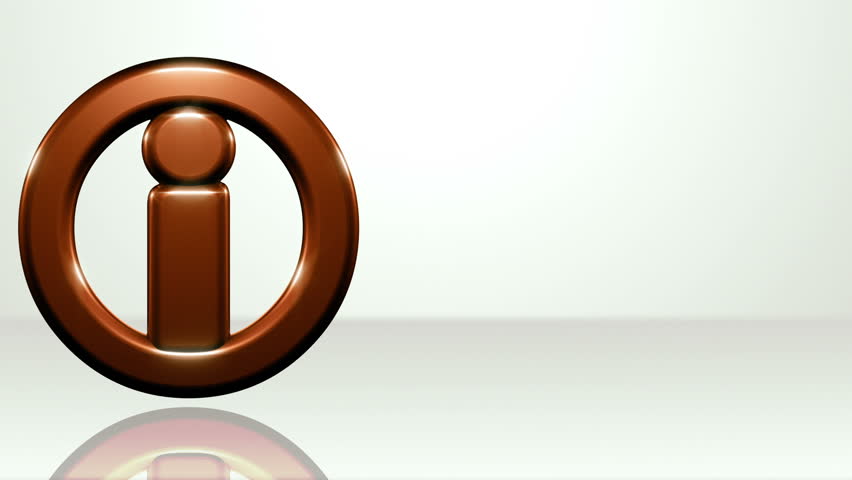 Iconic Information Sign On White Stage - background animation for home videos, vacation movies, business presentation and DVD or Blu-ray d