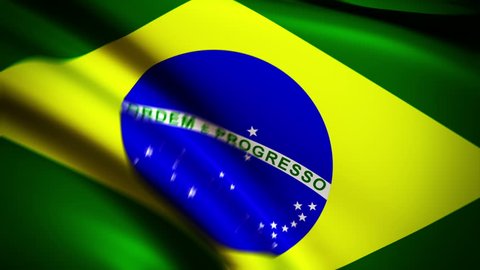 National flag of Brazil waving in the wind - background animation for home videos, vacation movies, business presentation and DVD or Blu-ray disc menus