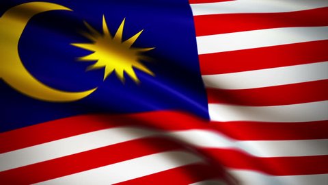 National flag of Malaysia waving in the wind - background animation for home videos, vacation movies, business presentation and DVD or Blu-ray disc menus