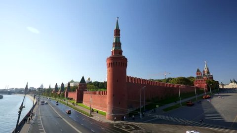 MOSCOW, RUSSIA - CIRCA SEPTEMBER 2014: View of Moscow Kremlin. Kremlin is the former royal citadel and currently the official residence of the President of Russia.