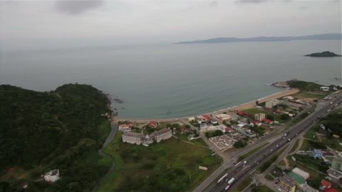Aerial view of the Itapema beach, Santa Catarina  Brazil - exuberant nature