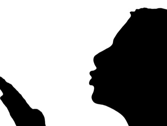 Woman blows kisses in silhouette - NTSC