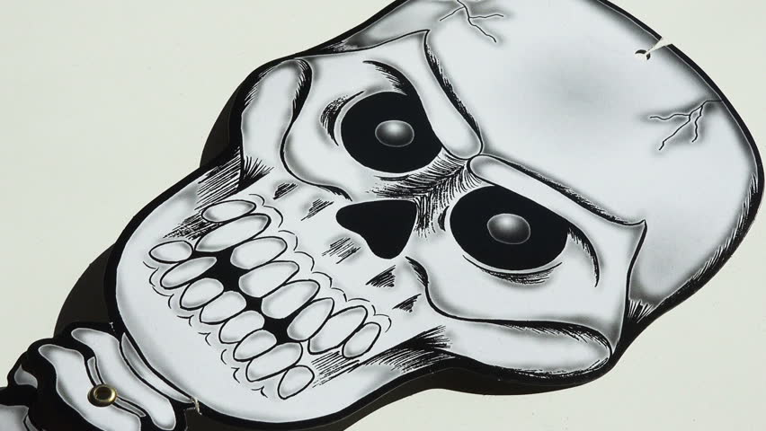 paper drawing Halloween skeleton