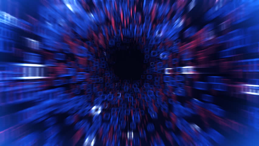 Digital Tunnel Fast Flight Through Stock Footage Video 100 Royalty