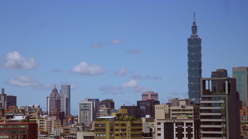 Timelapse 4K HD ultra, beautiful cityscape, Taipei 101 skyscraper,Taiwan-Dan