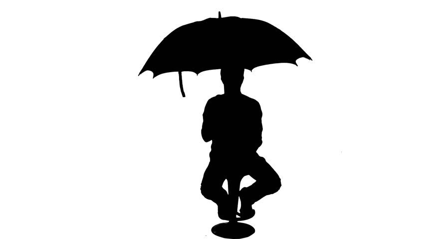 Umbrella Closing Silhouette Sit Man Stock Footage Video 100 Royalty Free 7496632 Shutterstock