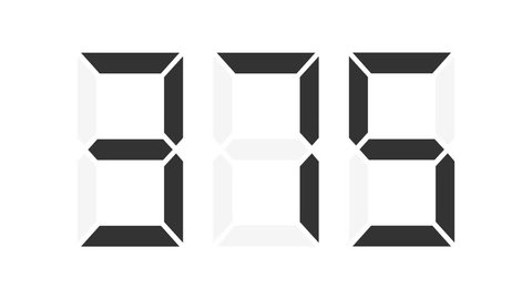 digital counter 0-999 - each number in separate frame, 50fps