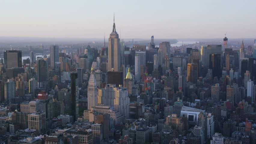 NEW YORK JULY 2014 - Aerial view of skyscrapers in New York City. New York state is also known as the Empire State. NEW YORK, USA 1 JULY 2014 EDITORIAL | Shutterstock HD Video #7508251