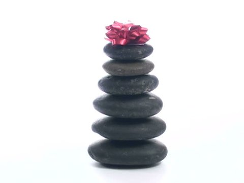 SPA therapy stones with festive bow loop - NTSC