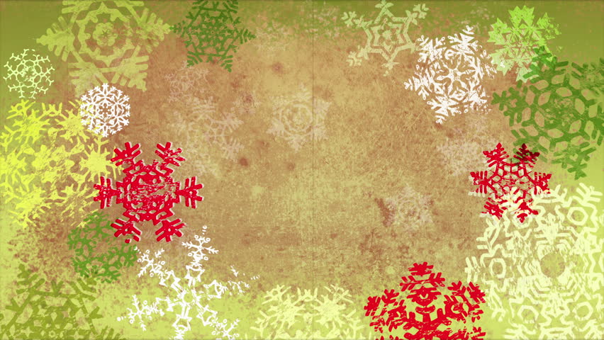 Grunge textured Christmas snowflakes background loop. Olive green and red version. In 4K Ultra HD, HD 1080p and smaller sizes. | Shutterstock HD Video #7517200
