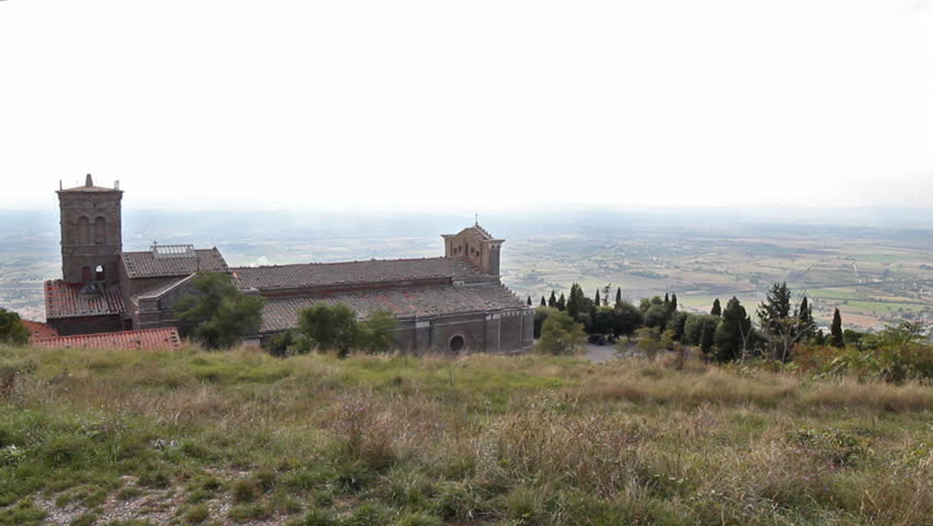 time lapse of the Cortona Cathedral in Tuscany, Italy	